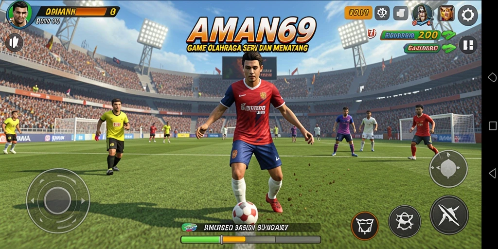 Tampilan gameplay AMAN69 yang menegangkan dan penuh aksi olahraga.