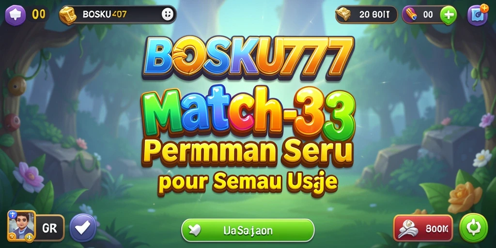 Gameplay menyenangkan BOSKU777 dengan elemen Match-3 yang menarik.