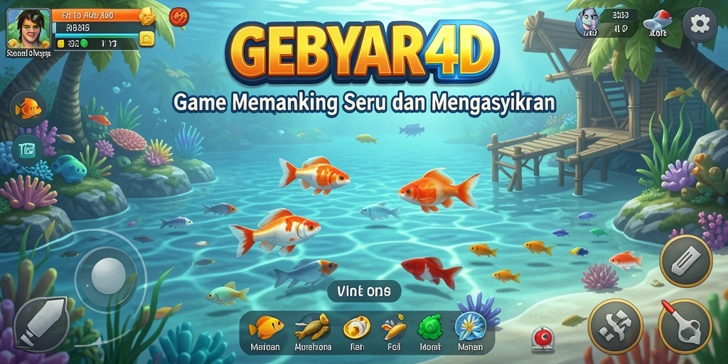 Screenshot gameplay GEBYAR4D menunjukkan penggemar Fishing sedang memancing.
