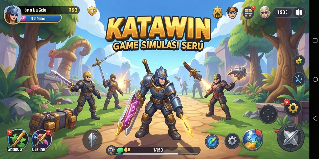 Tampilan gameplay KATAWIN yang penuh warna dan interaktif.