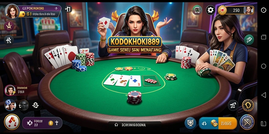 Tampilan gameplay KODOKHOKI889 yang menarik dan interaktif saat bermain Poker.