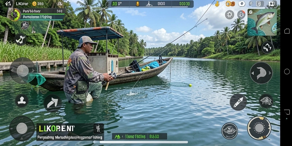Screenshot LKOPEN menunjukkan aksi memancing yang seru.