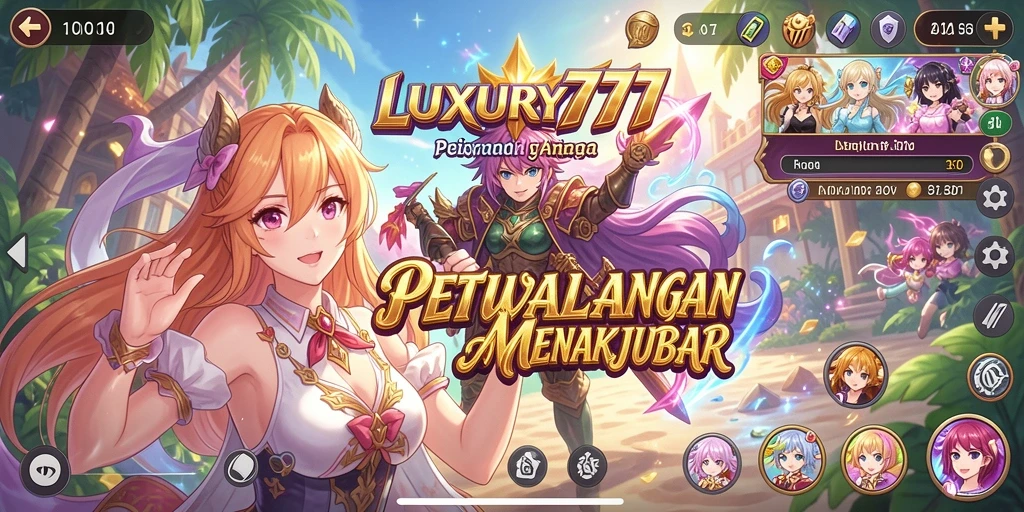 Tampilan utama gameplay LUXURY777 yang penuh aksi Anime.