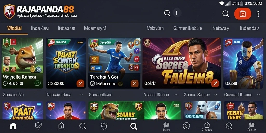 Screenshot gameplay RAJAPANDA88 menampilkan fitur taruhan olahraga yang menarik.