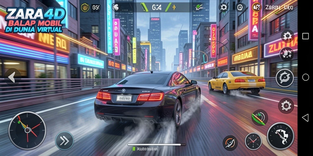 Gameplay balap mobil yang intens dan mendebarkan di ZARA4D.